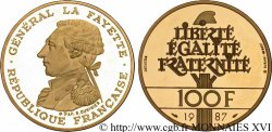 Piéfort de 100 francs en or La Fayette Brillant Universel 1987 Paris F.455/2P