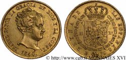 ESPAGNE - ROYAUME D ESPAGNE - ISABELLE II 80 reales en or 1840 Barcelone