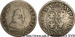 ARDENNES - PRINCIPAUTY OF ARCHES-CHARLEVILLE - CHARLES I OF GONZAGUE Liard argenté au buste fin