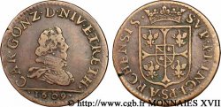 ARDENNES - PRINCIPAUTY OF ARCHES-CHARLEVILLE - CHARLES I OF GONZAGUE Liard au buste fin