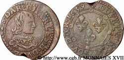 ARDENNES - PRINCIPAUTÉ SOUVERAINE D ARCHES-CHARLEVILLE - CHARLES II DE GONZAGUE Double tournois, légende à douze heures, 2e effigie TTB+/TTB