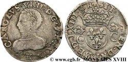 CHARLES IX Teston, 2e type 1563 (DLXIII) Bordeaux TTB