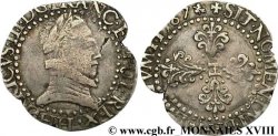 HENRI III Demi-franc au col plat 1587 La Rochelle