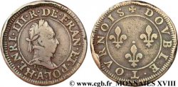 HENRI III Piéfort du double tournois, 1er type de Paris 1577 Paris, Moulin des Étuves