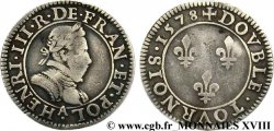 HENRI III Essai en argent du double tournois, 1er type de Paris 1578 Paris, Moulin des Étuves