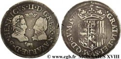 ROYAUME DE NAVARRE ET SEIGNEURIE DE BÉARN - HENRI III DE NAVARRE, II DE BÉARN ET MARGUERITE DE VALOIS Teston