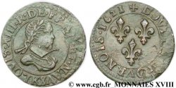 LOUIS XIII LE JUSTE Double tournois, type 4 1621 Bordeaux