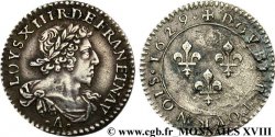 LOUIS XIII LE JUSTE Essai en argent du double tournois, type 7 1629 Paris