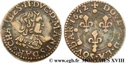 ARDENNES - PRINCIPAUTÉ SOUVERAINE D ARCHES-CHARLEVILLE - CHARLES II DE GONZAGUE Double tournois, type 23 (1re effigie)