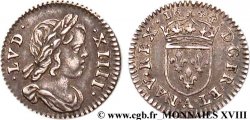 LOUIS XIV THE SUN KING Quarante-huitième d’écu à la mèche courte 1644 Paris