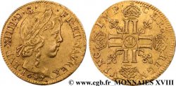 LOUIS XIV THE SUN KING Louis d or à la mèche longue 1648 Rouen