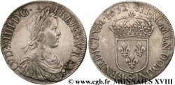 LOUIS XIV THE SUN KING Écu à la mèche longue 1652 Troyes
