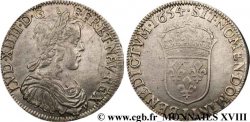 LOUIS XIV THE SUN KING Demi-écu à la mèche longue 1654 Limoges