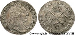 LOUIS XIV LE GRAND OU LE ROI SOLEIL Vingt sols aux insignes 1707 Lyon