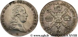 PAYS-BAS AUTRICHIENS - LÉOPOLD II Quart de kronenthaler (quart de thaler à la couronne) 1791 Günzburg
