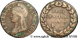 Cinq centimes Dupré, grand module 1801 Genève F.115/158 TB