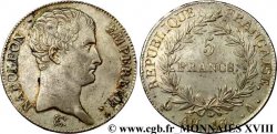 5 francs Napoléon empereur, calendrier révolutionnaire 1805 Paris F.303/1