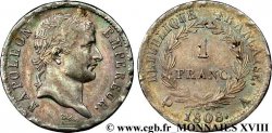 1 franc Napoléon Ier tête laurée, République française 1808 Paris F.204/2 SUP