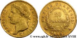20 francs or Napoléon, tête laurée, Empire français 1815 Paris F.516A/1
