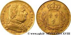 20 francs or Louis XVIII, buste habillé 1815 Lille F.517/18