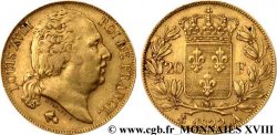 20 francs or Louis XVIII, tête nue 1822 Paris F.519/26 XF