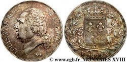 5 francs Louis XVIII, tête nue 1822 Lille F.309/75