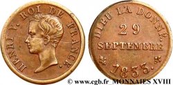 HENRI V COMTE DE CHAMBORD Médaillette au module du 1/2 franc Henri V