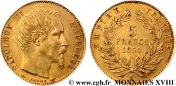 5 francs or Napoléon III tête nue, petit module 1854 Paris F.500/1