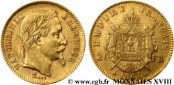 20 francs or Napoléon III, tête laurée 1861 Strasbourg F.532/2