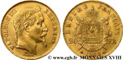 20 francs or Napoléon III, tête laurée 1868 Strasbourg F.532/19 MBC