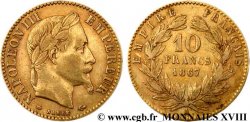 10 francs or Napoléon III, tête laurée 1867 Paris F.507A/15