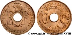 AFRIQUE ÉQUATORIALE FRANÇAISE 10 centimes AEF 1943 Prétoria