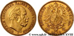 GERMANY - KINGDOM OF PRUSSIA - WILLIAM I 20 marks or, 1er type 1873 Clèves