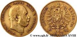 ALLEMAGNE - ROYAUME DE PRUSSE - GUILLAUME Ier 10 marks or, 1er type 1872 Hanovre