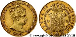 ESPAGNE - ROYAUME D ESPAGNE - ISABELLE II 80 reales en or 1845 Barcelone