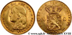 PAYS-BAS - ROYAUME DES PAYS-BAS - WILHELMINE 10 guldens or ou 10 florins 1er type 1897 Utrecht
