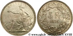 SUISSE - CONFÉDÉRATION HELVÉTIQUE 5 francs 1874 Bruxelles