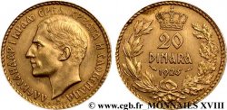 YOUGOSLAVIE - ROYAUME DES SERBES, CROATES ET SLOVÈNES - ALEXANDRE Ier 20 dinara 1925 Paris