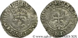 DAUPHIN CHARLES, RÉGENT - MONNAYAGE AU NOM DE CHARLES VI Gros dit florette 1419 Angers