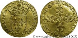 CHARLES IX Écu d or au soleil, 1er type 1568 Rouen