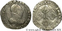 HENRI III Demi-franc au col plat 1584 Angers