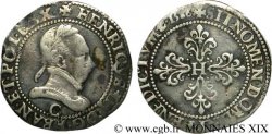 HENRY III Demi-franc au col plat 1586 Saint-Lô