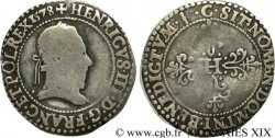 HENRI III Quart de franc au col plat 1578 Saint-Lô