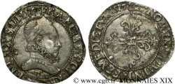 HENRI III Quart de franc au col fraisé 1587 Nantes TTB