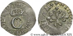 CHARLES X, CARDINAL DE BOURBON Liard au C couronné, 1er type 1593 Lyon