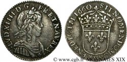 LOUIS XIV THE SUN KING Douzième d écu à la mèche longue 1660 Tours
