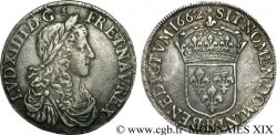 LOUIS XIV THE SUN KING Demi-écu au grand buste juvénile drapé 1662 Rouen
