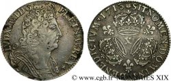 LOUIS XIV LE GRAND OU LE ROI SOLEIL Quart d écu aux trois couronnes 1713 Amiens TB+/TTB