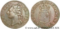 LOUIS XVI (MONARQUE CONSTITUTIONNEL) Demi-sol dit “à l écu” 1791 La Rochelle