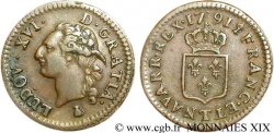 LOUIS XVI Liard dit “à l écu” 1791 Nantes
